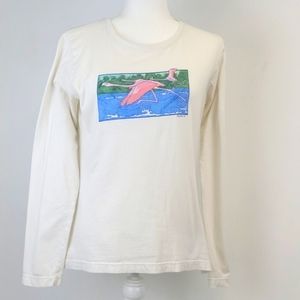L. A. T. Live and Tell Long Sleeve Tee Flamingo Size M